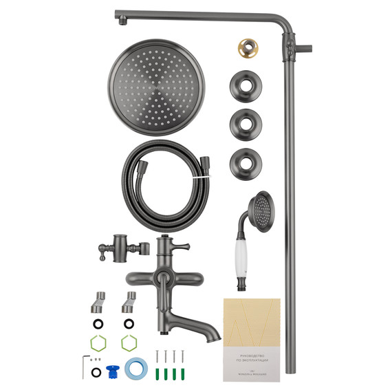 Душевая стойка Wonzon & Woghand Steam WW-88739008-BGM, тёмный графит брашированный фото 7