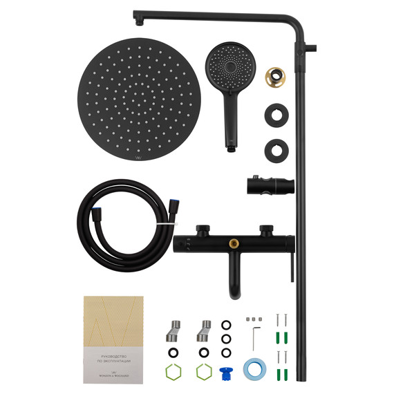 Душевая стойка Wonzon & Woghand Stick WW-88739017-MB, чёрный матовый фото 7