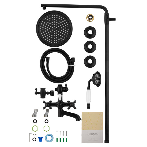 Душевая стойка Wonzon & Woghand Retro WW-88739020-MB, чёрный матовый фото 7