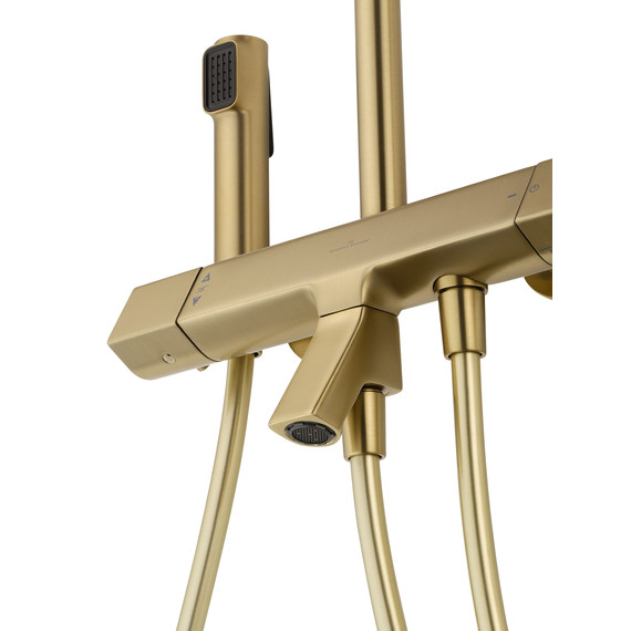 Душевая стойка с термостатом Wonzon & Woghand The one WW-B3094-BG, золото брашированное фото 4