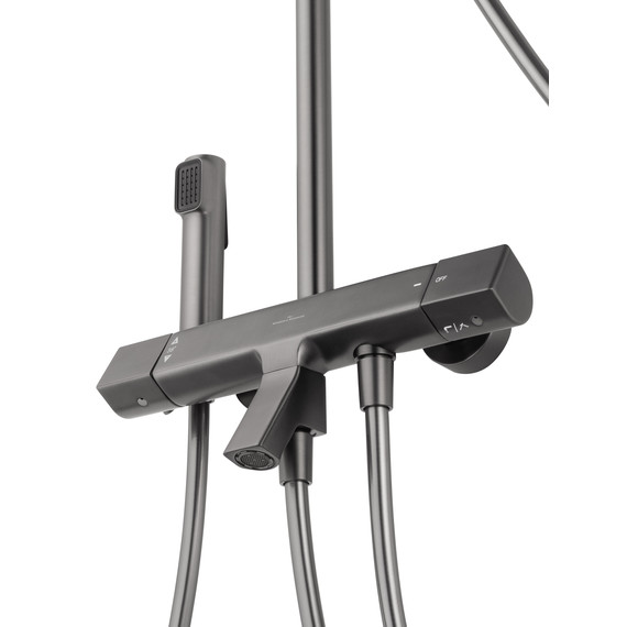 Душевая стойка с термостатом Wonzon & Woghand The one WW-B3094-BGG, тёмный графит брашированный фото 8