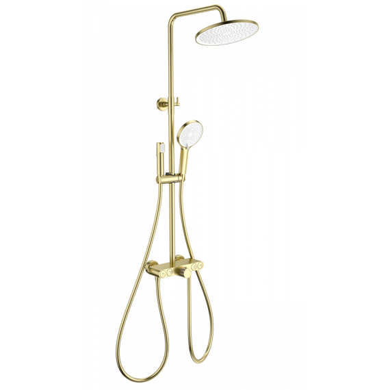 Душевая стойка с термостатом Wonzon & Woghand Muse WW-B4113-BG, золото брашированное фото 