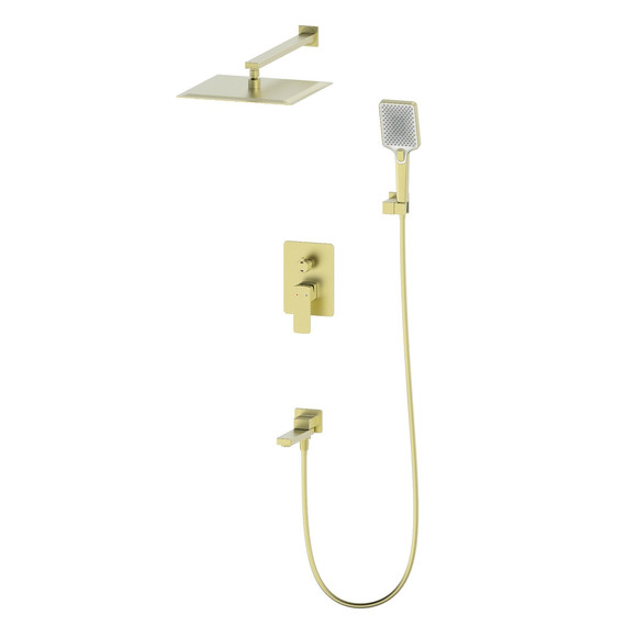 Душевая система для ванны Wonzon & Woghand Edge WW-88939003-BG, золото брашированное фото 
