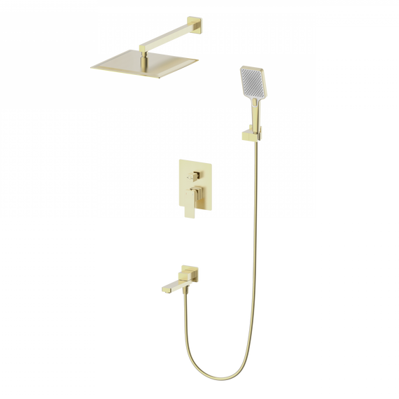 Душевая система для ванны Wonzon & Woghand Cube 2.0 WW-88087068-BG, золото брашированное фото 