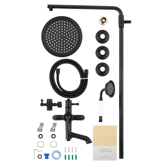 Душевая стойка Wonzon & Woghand Steam WW-88739008-MB, чёрный матовый фото 7