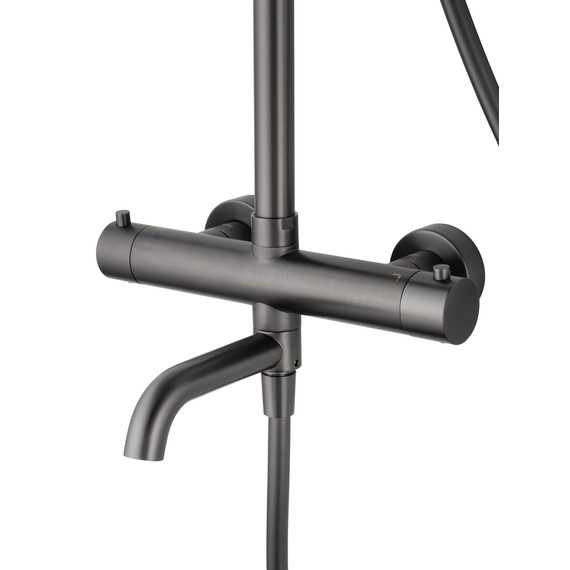 Душевая стойка с термостатом Wonzon & Woghand Stick WW-88739903-BGM, тёмный графит брашированный фото 3
