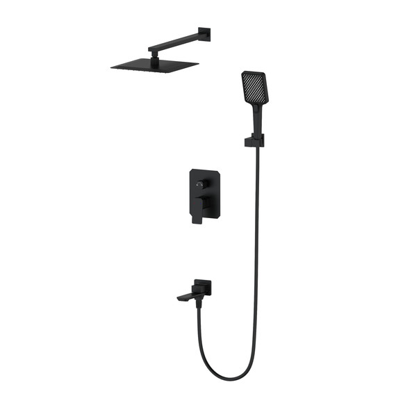 Душевая система для ванны Wonzon & Woghand Diamond WW-88939011-MB, чёрный матовый фото 