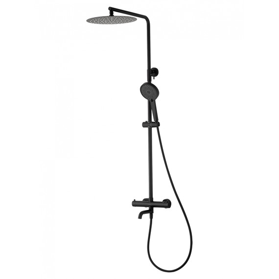 Душевая стойка с термостатом Wonzon & Woghand Stick WW-88739903-MB, чёрный матовый фото 