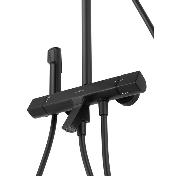 Душевая стойка с термостатом Wonzon & Woghand The one WW-B3094-MB, чёрный матовый фото 4