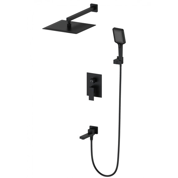 Душевая система для ванны Wonzon & Woghand Cube WW-88939016-MB, чёрный матовый фото 