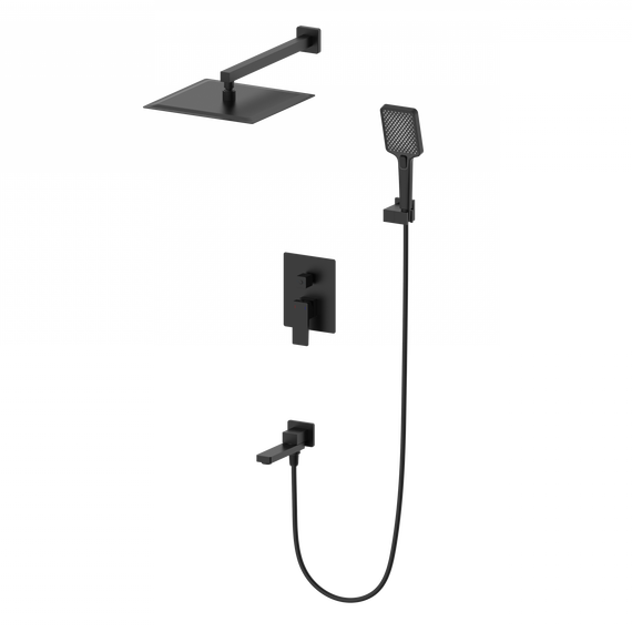 Душевая система для ванны Wonzon & Woghand Cube 2.0 WW-88087068-MB, чёрный матовый фото 