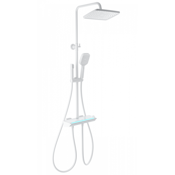 Душевая стойка с термостатом Wonzon & Woghand Muse WW-B4174-MW, белый матовый фото 