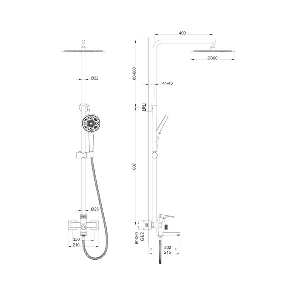 Душевая стойка Wonzon & Woghand Frame WW-88739010-CR фото 7