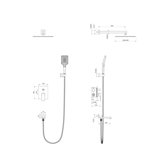 Душевая система для ванны Wonzon & Woghand Cube WW-88939016-CR фото 2