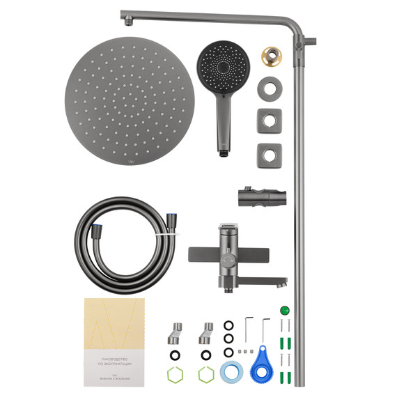 Душевая стойка Wonzon & Woghand Frame WW-88739010-BGM, тёмный графит брашированный фото 7