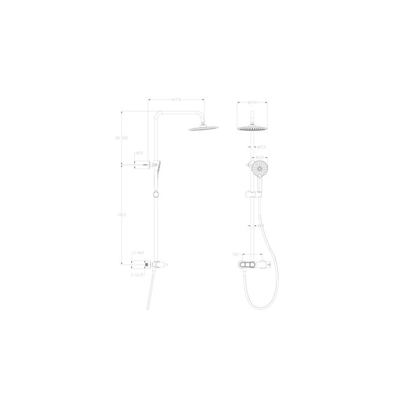 Душевая стойка Wonzon & Woghand Muse WW-A30653-MB, чёрный матовый фото 2