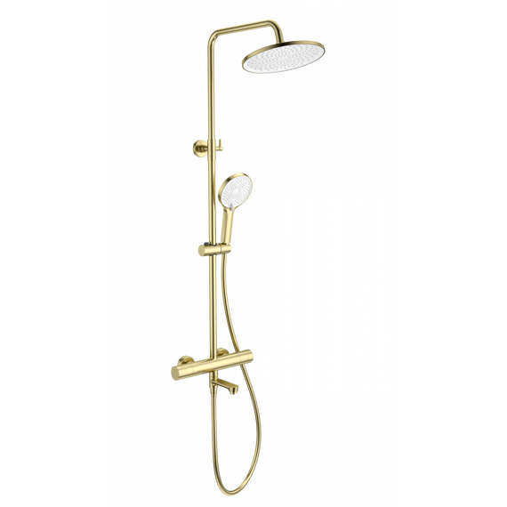 Душевая стойка с термостатом Wonzon & Woghand WW-B3069-BG, золото брашированное фото 
