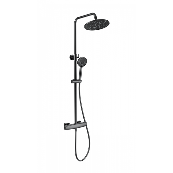 Душевая стойка с термостатом Wonzon & Woghand Neo WW-B3035-A-BGG, тёмный графит брашированный фото 