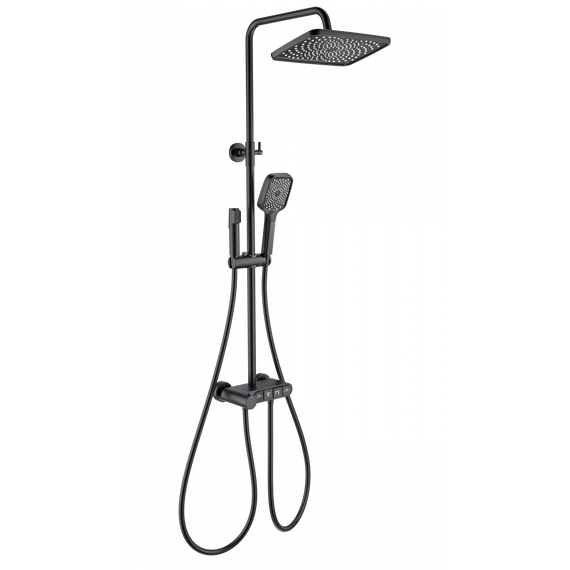 Душевая стойка с термостатом Wonzon & Woghand Muse WW-B3112-MB, чёрный матовый фото 