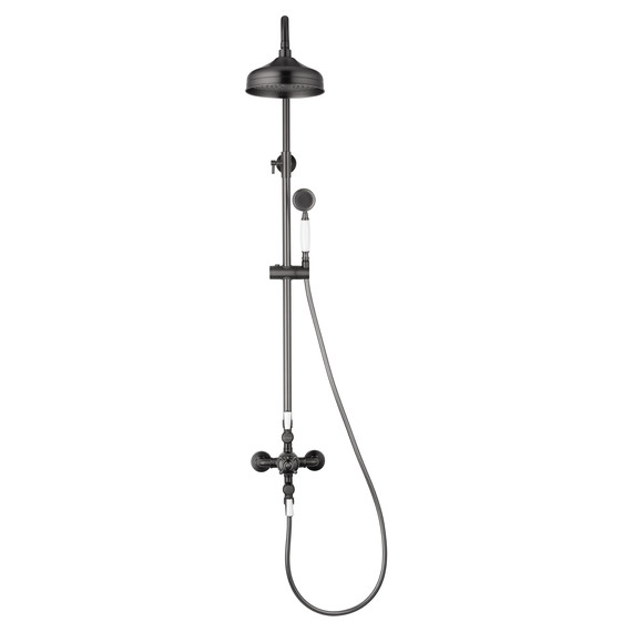 Душевая стойка с термостатом Wonzon & Woghand Retro WW-B3041-BGG, тёмный графит брашированный фото 2