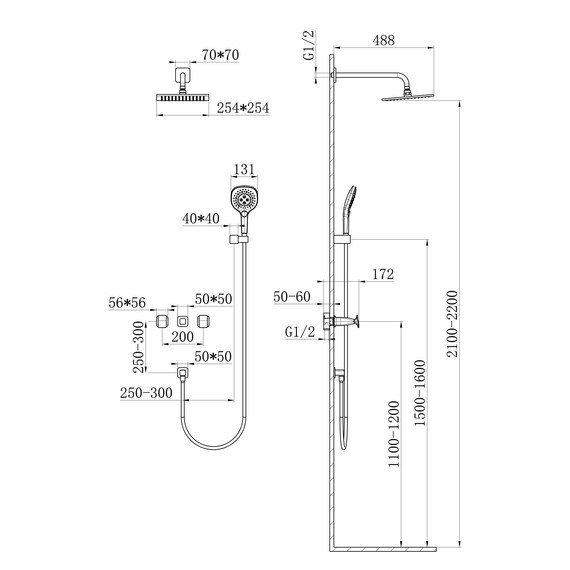 Душевая система для душа Wonzon & Woghand Shakespeare WW-654701-CR фото 2