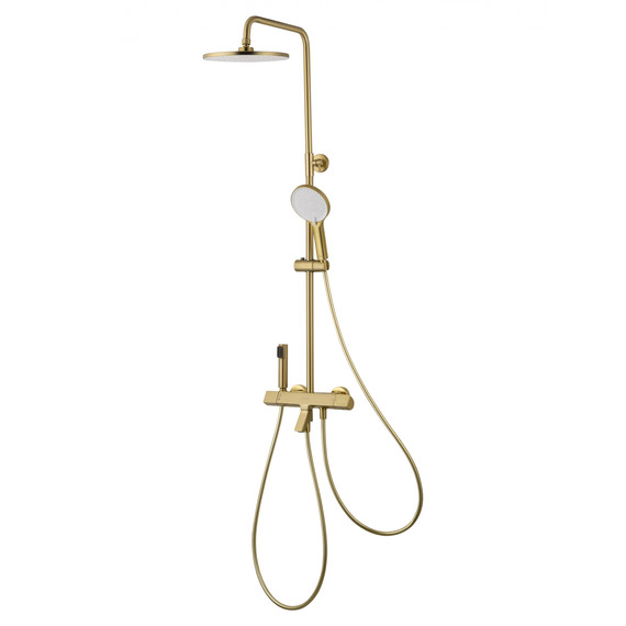 Душевая стойка с термостатом Wonzon & Woghand The one WW-B3094-BG, золото брашированное фото 