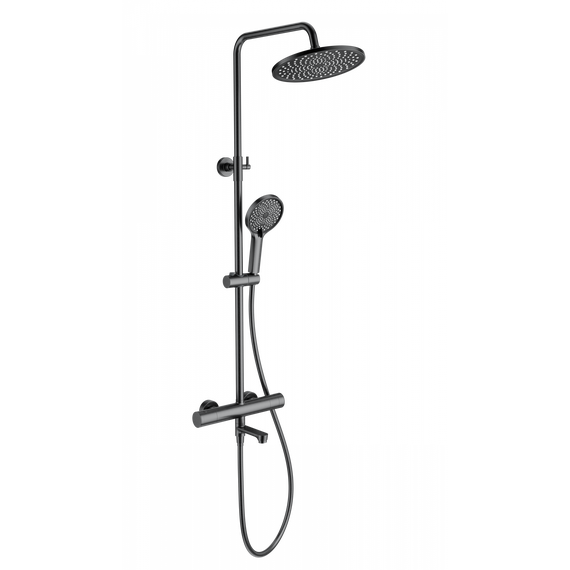 Душевая стойка с термостатом Wonzon & Woghand WW-B3069-BGG, тёмный графит брашированный фото 