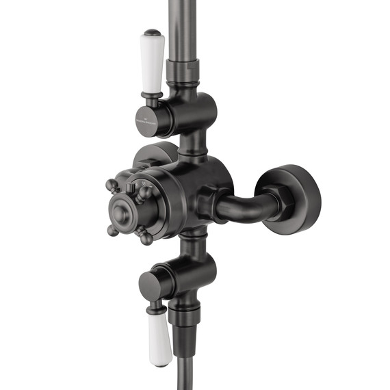 Душевая стойка с термостатом Wonzon & Woghand Retro WW-B3041-BGG, тёмный графит брашированный фото 3