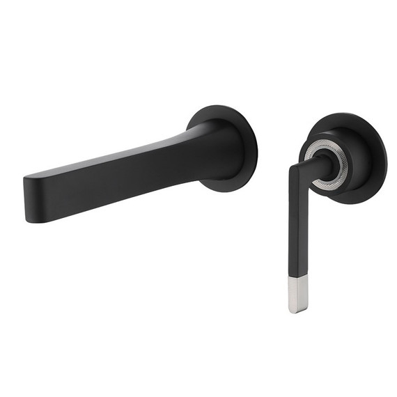 Смеситель для раковины настенный Boheme Duo 165-B (со скрытой частью) чёрный фото 