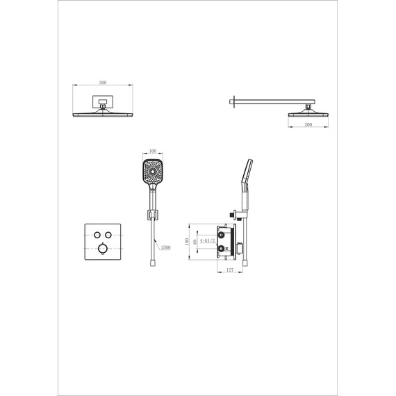 Душевая система для душа с термостатом Wonzon & Woghand WW-D2017-B-BG, золото брашированное фото 2