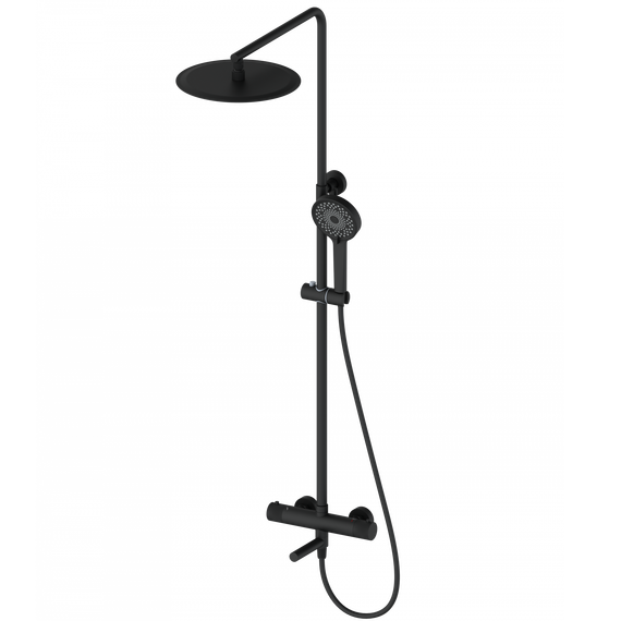 Душевая стойка с термостатом Wonzon & Woghand WW-88739902-MB, чёрный матовый фото 
