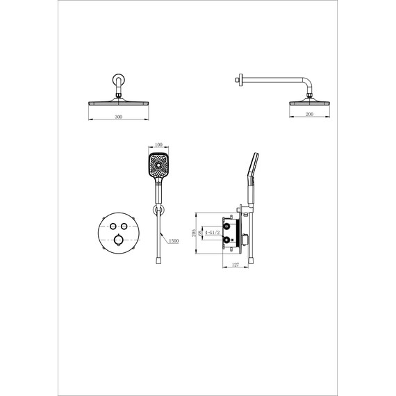 Душевая система для душа с термостатом Wonzon & Woghand WW-D2017-A-MW, белый матовый фото 2