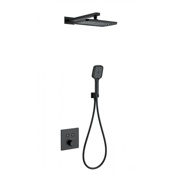 Душевая система для душа с термостатом Wonzon & Woghand WW-D2017-B-MB, чёрный матовый фото 