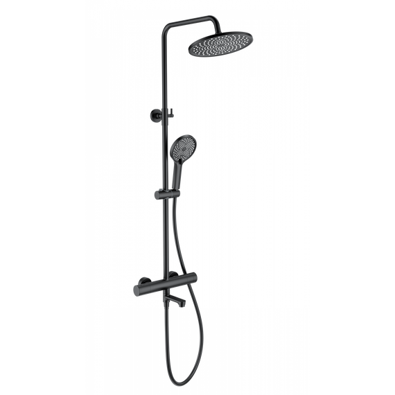 Душевая стойка с термостатом Wonzon & Woghand WW-B3069-MB, чёрный матовый фото 