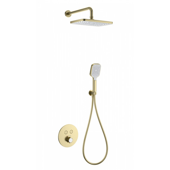 Душевая система для душа с термостатом Wonzon & Woghand WW-D2017-A-BG, золото брашированное фото 