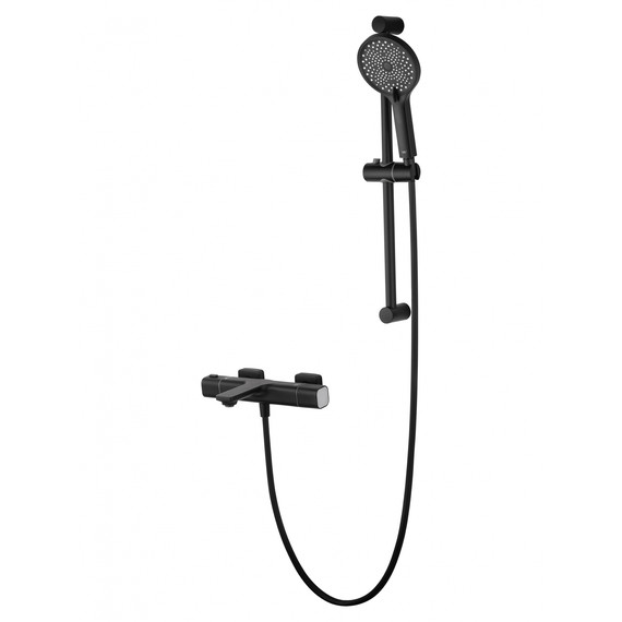 Смесители для ванны с термостатом Wonzon & Woghand Solid WW-C2011-A-MB, чёрный фото 