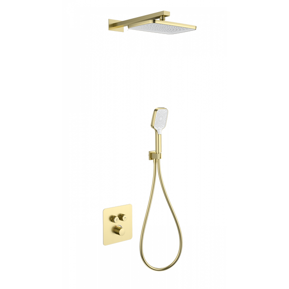 Душевая система для душа с термостатом Wonzon & Woghand WW-B4003-BG, золото брашированное фото 