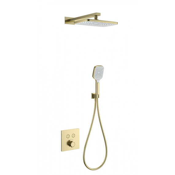 Душевая система для душа с термостатом Wonzon & Woghand WW-D2017-B-BG, золото брашированное фото 