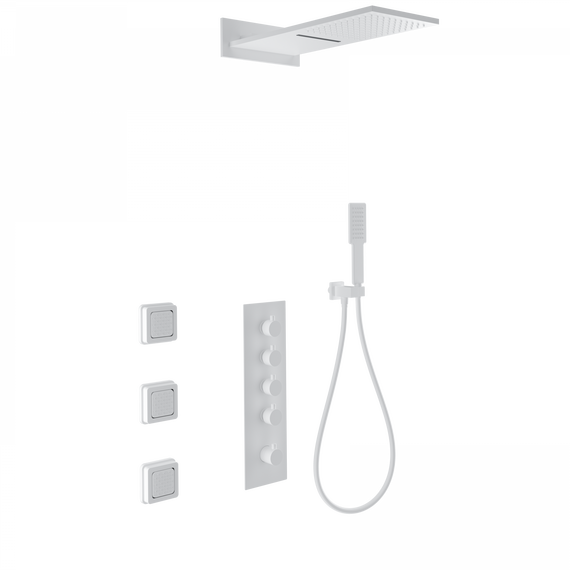 Душевая система для душа с термостатом Wonzon & Woghand WW-D4100-MW, белый матовый фото 