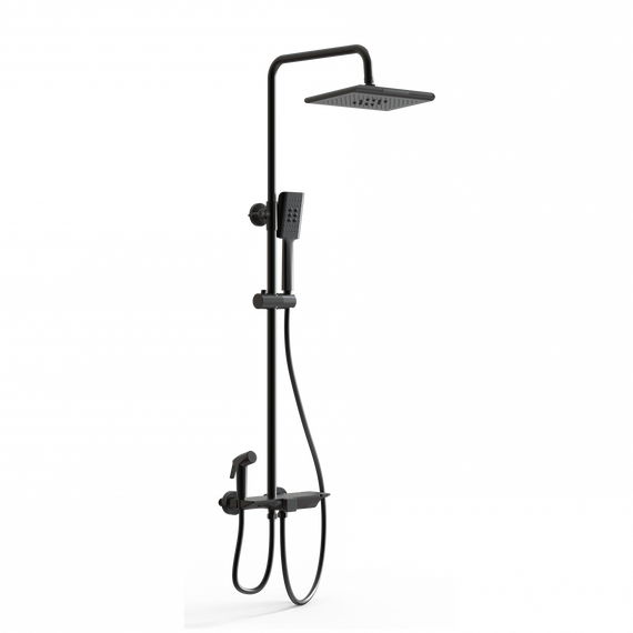 Душевая стойка с термостатом Wonzon & Woghand WW-B3310-MB, чёрный матовый фото 