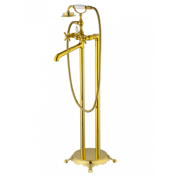 Смеситель для ванны напольный Wonzon & Woghand Retro WW-88649020-PG, золото фото 