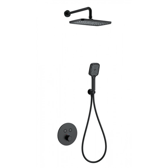 Душевая система для душа с термостатом Wonzon & Woghand WW-D2017-A-MB, чёрный матовый фото 