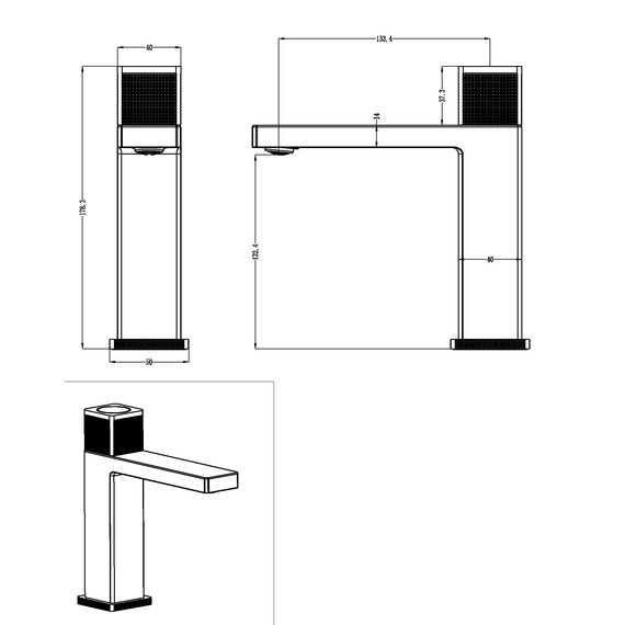 Смеситель для раковины электронный Boheme Quad 159-BRB, брашированная бронза фото 2