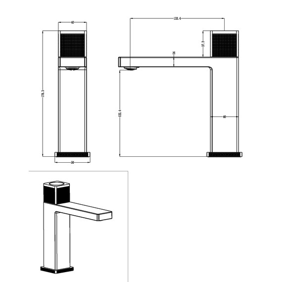 Смеситель для раковины электронный Boheme Quad 159-CB, брашированная медь фото 2