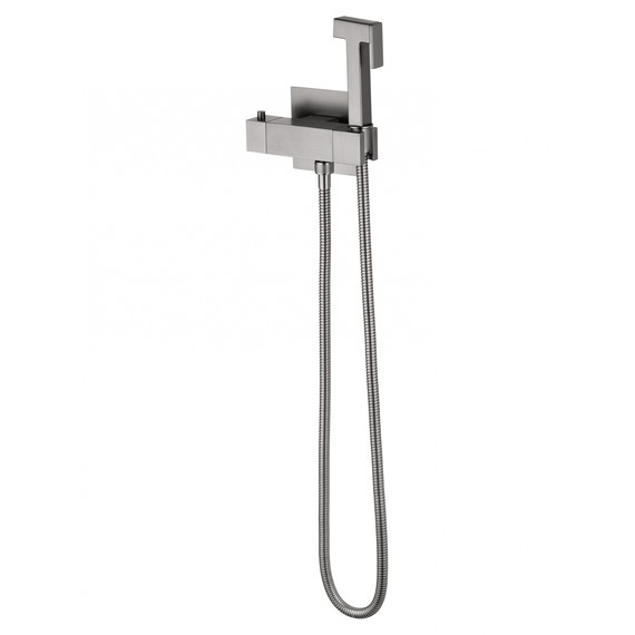 набор для гигиенического душа с термостатом Wonzon & Woghand WW-88819903-BGM (со скрытой частью) тёмный графит фото 