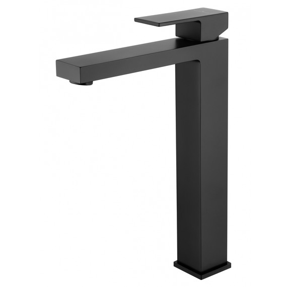 Смеситель для раковины высокий Wonzon & Woghand Cube WW-88239016-MB, чёрный фото 