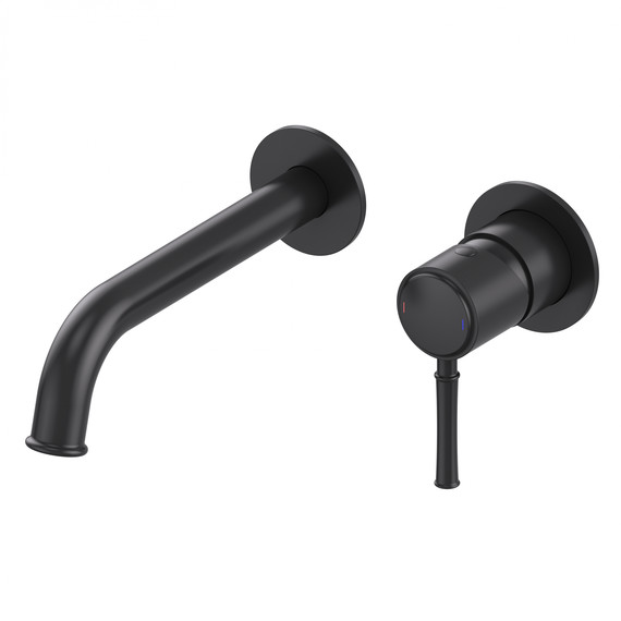 Смеситель для раковины настенный Wonzon & Woghand Tor WW-88869073-MB (со скрытой частью) чёрный фото 