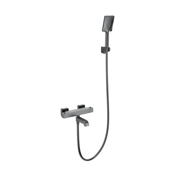 Смесители для ванны с термостатом Wonzon & Woghand Stay WW-B2026-A1-BGG, тёмный графит фото 