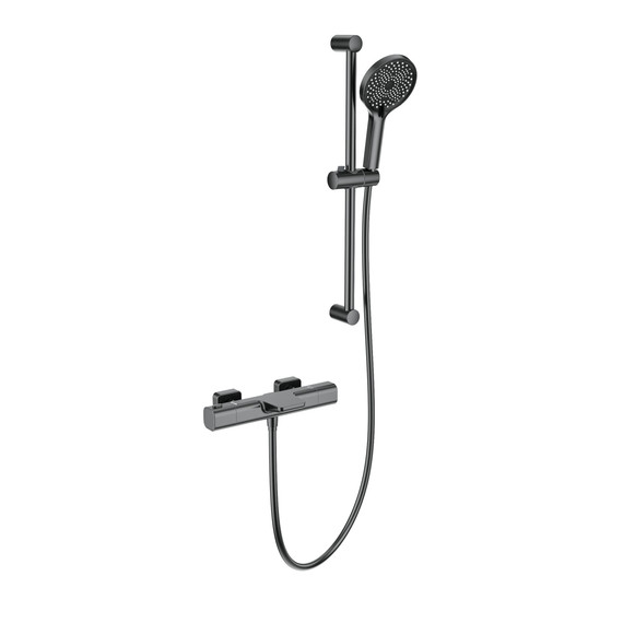 Смесители для ванны с термостатом Wonzon & Woghand Plate WW-C2017-A-BGG, тёмный графит фото 