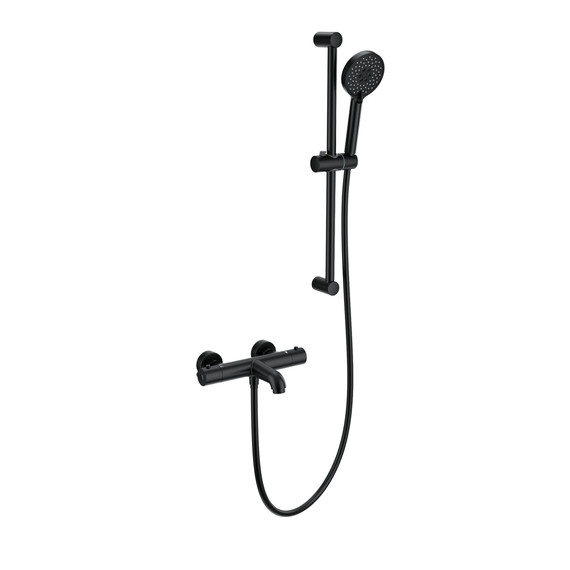 Смесители для ванны с термостатом Wonzon & Woghand WW-C2006-A-MB, чёрный фото 